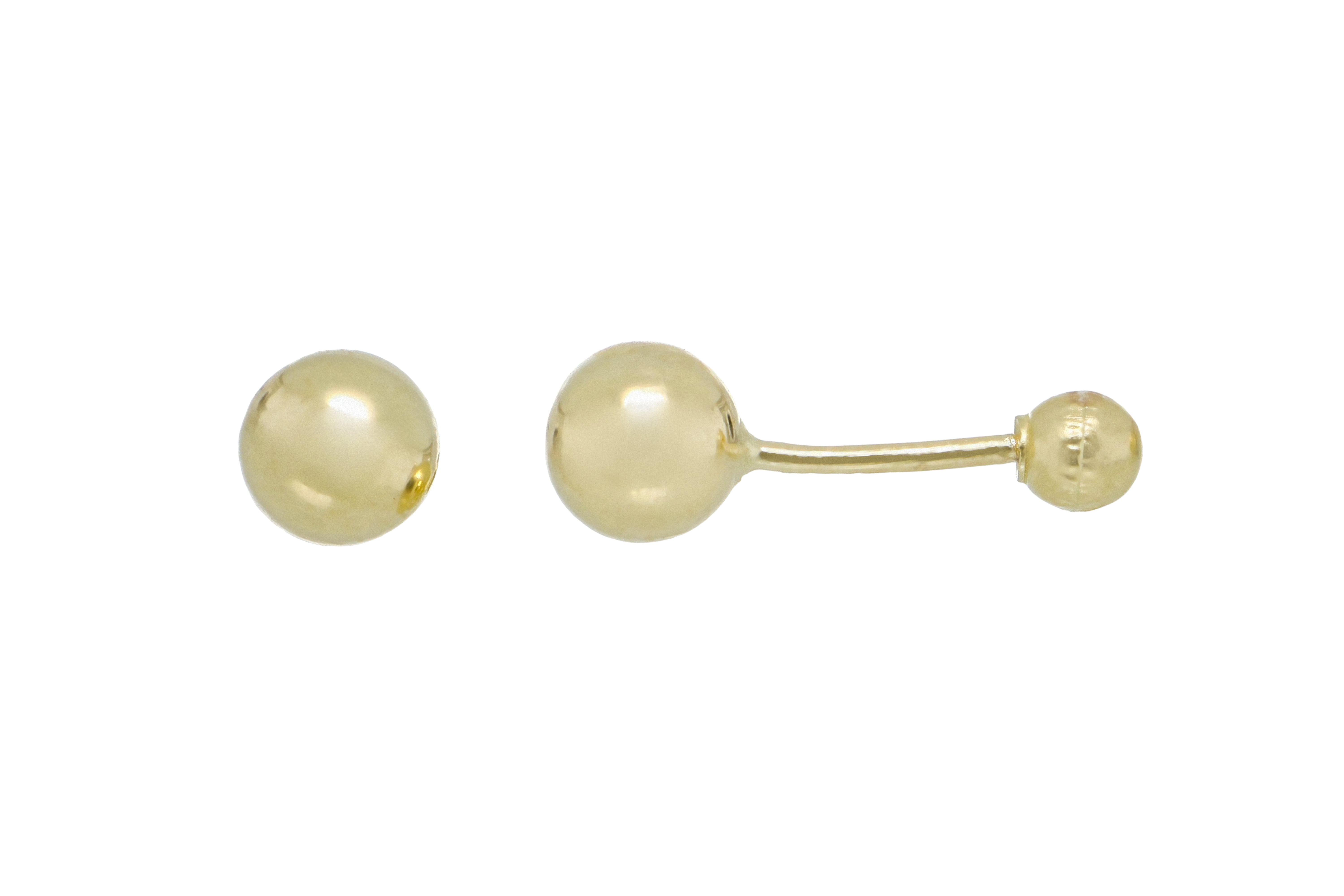 Aretes Broquel de Oro 10K 4mm – Bolita Hipoalergénicos – Diseño Minimalista y Sofisticado
