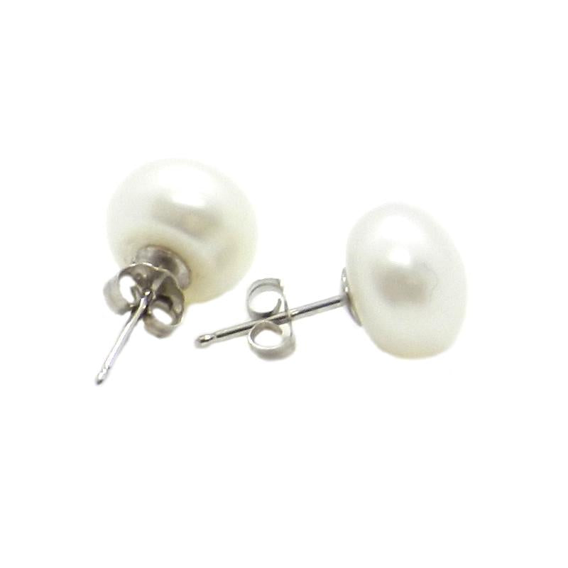 Juego de Aretes y Dije de Perla Cultivada AAA blanca de 9-10mm con cadena de Plata .925 Ley