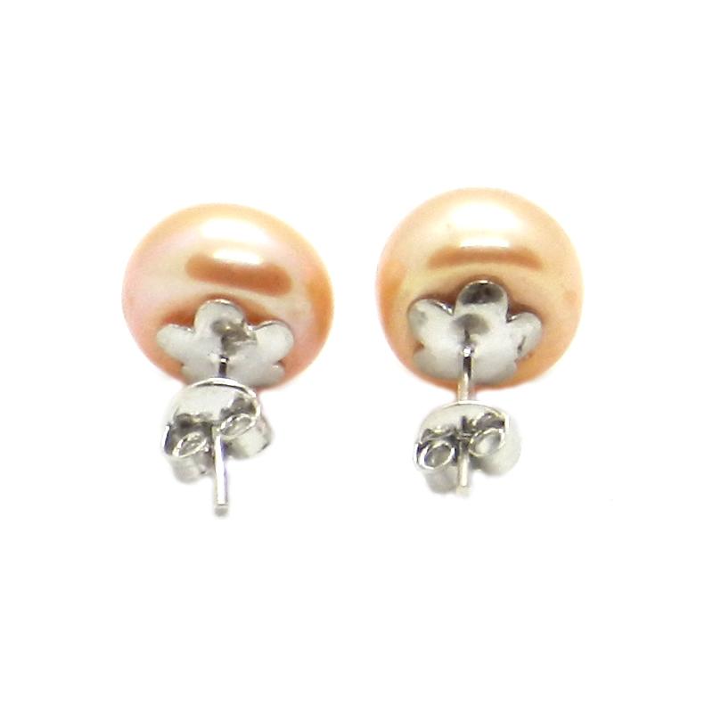 Broquel de Perla Cultivada AAA 9-10mm Boton Beige en Plata .925
