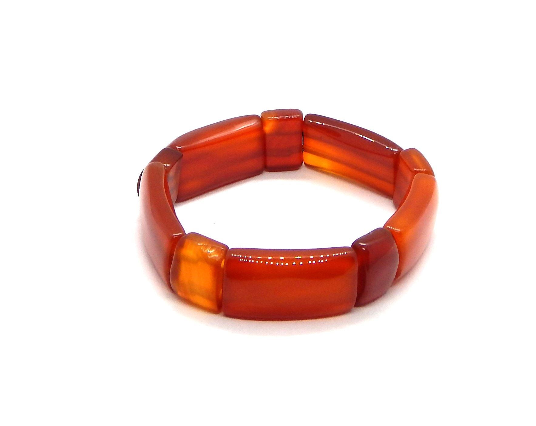 Pulsera de Links de Cornalina Elastica